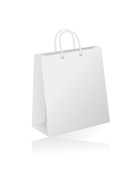 White shopping bag - Vector, imagen