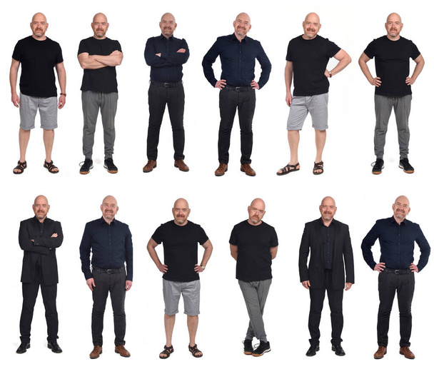 the same man in different outfits, on white background - Photo, Image
