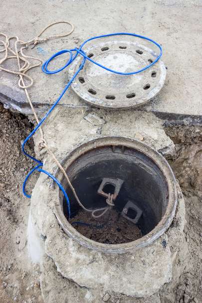 Clogged sewer line, sewer overflows - Photo, Image