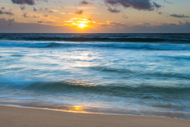 Sunrise Seascape with clouds from Wamberal on the Central Coast, NSW, Australia. - Zdjęcie, obraz