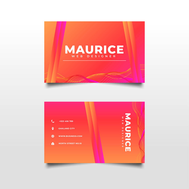 Colorful Liquid Gradient Business Card Template - Vector, Image