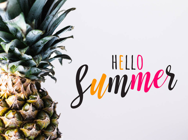 pineapple summer poster, hello summer vacation concept. - Foto, Imagem