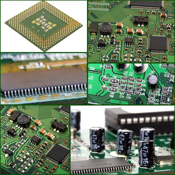 Colagem de placa de micro-circuito
 - Foto, Imagem