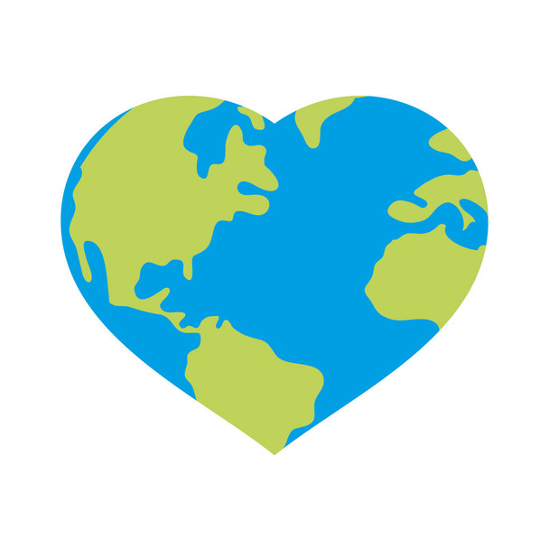 hart wereld planeet aarde ecologie - Vector, afbeelding