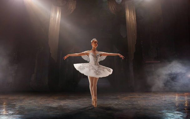 Ballet. Klassiek ballet uitgevoerd door een paar balletdansers - Foto, afbeelding