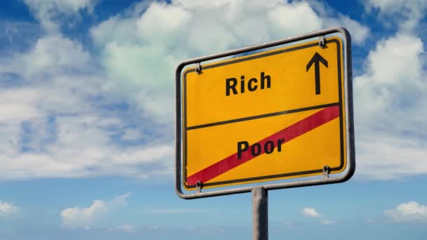 Вуличний знак шлях до багатих проти бідних
 - Кадри, відео