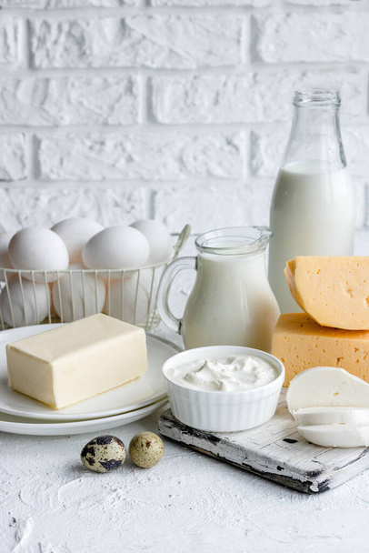 A variety of farm products. Assorted dairy and dairy products - Photo, Image