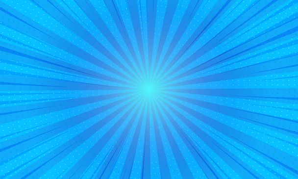 Pop art background,  blue ray, illustration - Photo, Image