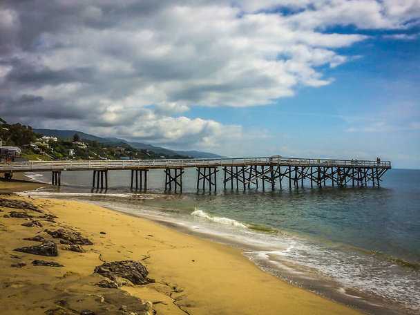 Malibu, USA, maaliskuu 2019, näkymä Paradise Cove Beachin laiturille, Kalifornia - Valokuva, kuva