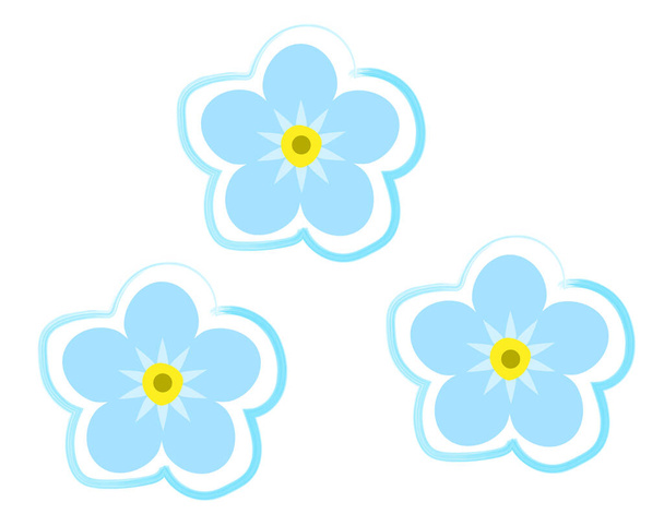 Forget me not flower isolated on white background. Vector illustration.  - Vector, Image