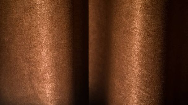 Vintage bronze curtain wavy texture with deep shadows - Photo, Image