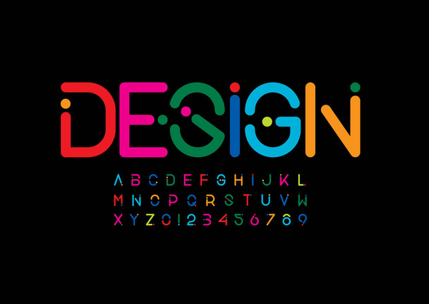 Vector de tipografía moderna estilizada y alfabeto - Vector, imagen