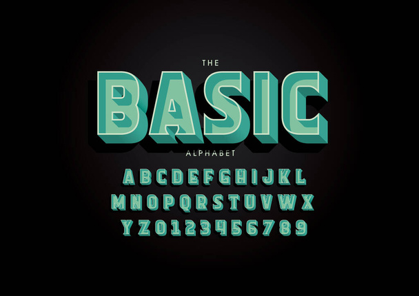 Vector van gestileerd modern lettertype en alfabet - Vector, afbeelding