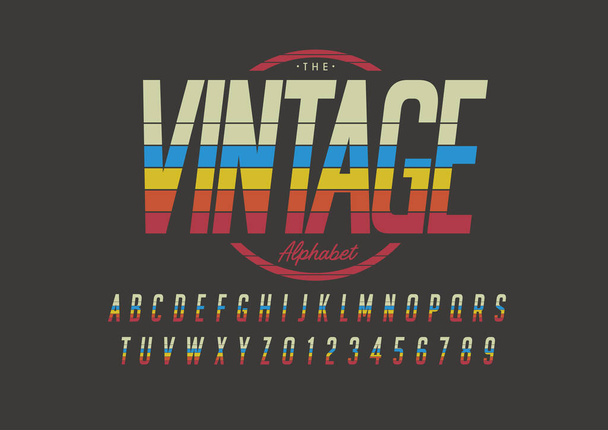 Διάνυσμα vintage ή retro stylized γραμματοσειράς και αλφαβήτου  - Διάνυσμα, εικόνα