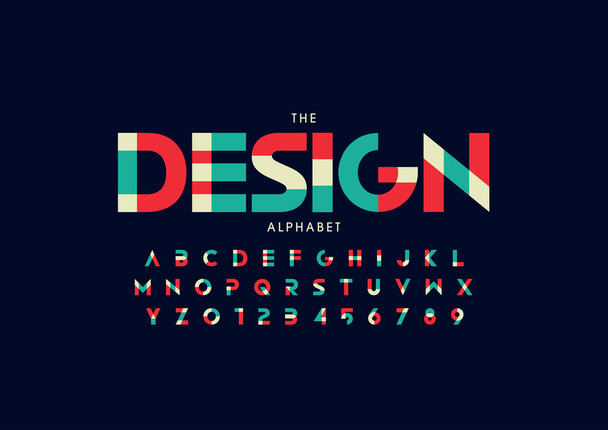 Vettore di font stilizzato moderno e alfabeto - Vettoriali, immagini