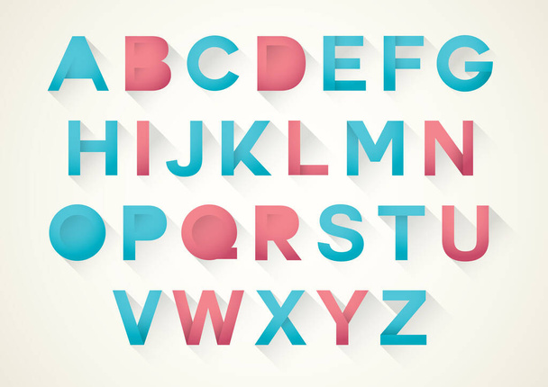 Vector of stylized modern font and alphabet - Vector, Imagen