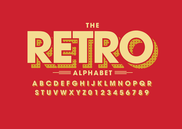 Вектор винтажного или ретро-стилизованного шрифта и алфавита
  - Вектор,изображение