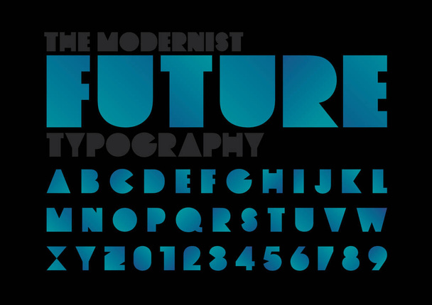 Вектор стилизованного современного шрифта и алфавита - Вектор,изображение