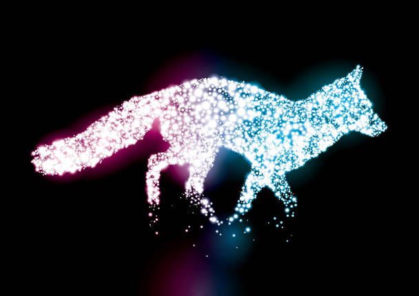Vector of stylized animal silhouette formed in constellation - Vector, Image