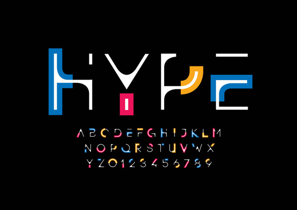 Vector van gestileerd modern lettertype en alfabet - Vector, afbeelding