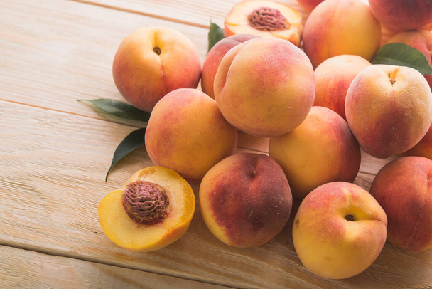 close up of ripe peach on background - Photo, Image