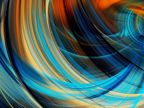 blue abstract fractal background 3d rendering - Φωτογραφία, εικόνα
