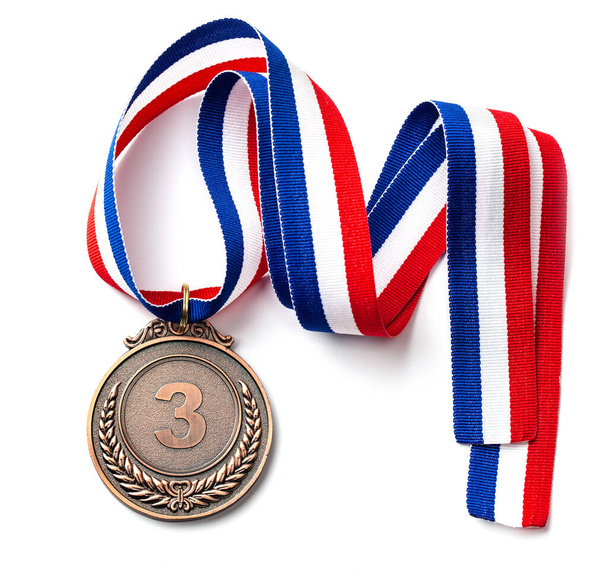 Χάλκινο μετάλλιο. Τρίτο βραβείο με κορδέλα - Φωτογραφία, εικόνα