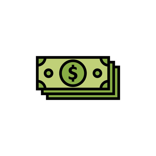Geld pictogram geïsoleerd op witte achtergrond. Geld vector icoon. Dollar ico - Vector, afbeelding