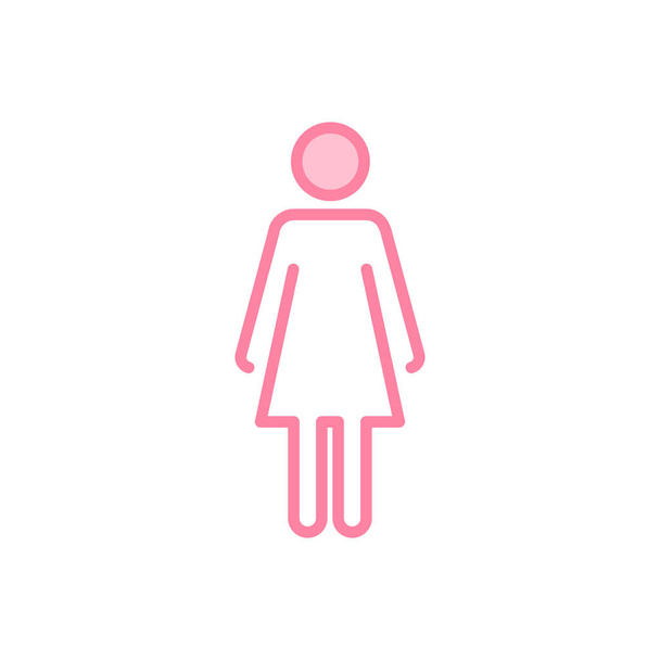 女性のアイコン。トイレのアイコンベクトル。トイレの看板。女性トイレサインベクトル - ベクター画像