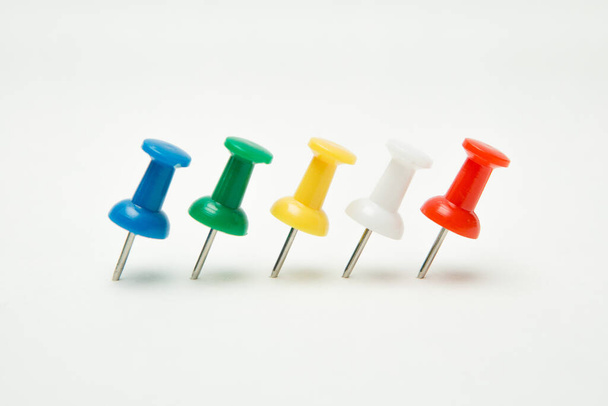 Colorful of Many pins on white background - Photo, Image