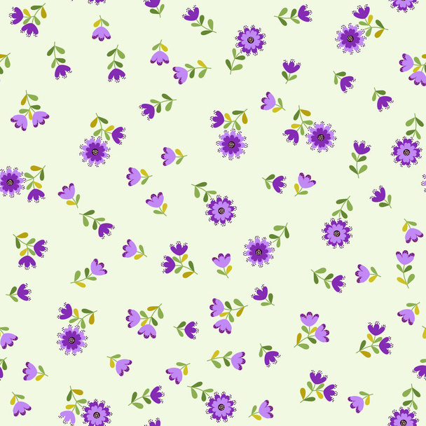 Simple cute pattern in small flowers. Floral seamless background for textile or book covers, manufacturing, wallpapers, print, gift wrap and scrapbooking - Vector, Imagen