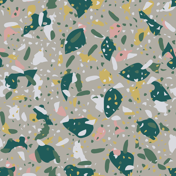 Seamless abstract terrazzo pattern. Stone texture - Вектор, зображення