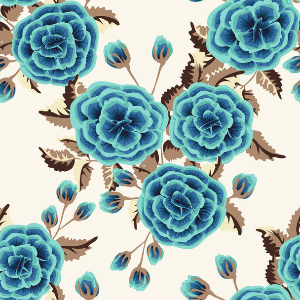 Vector seamless handdrawn pattern from dog roses blossom and fresh branches. Floral vintage background for textile or book covers, manufacturing, wallpapers, print, gift wrap and scrapbooking. - ベクター画像