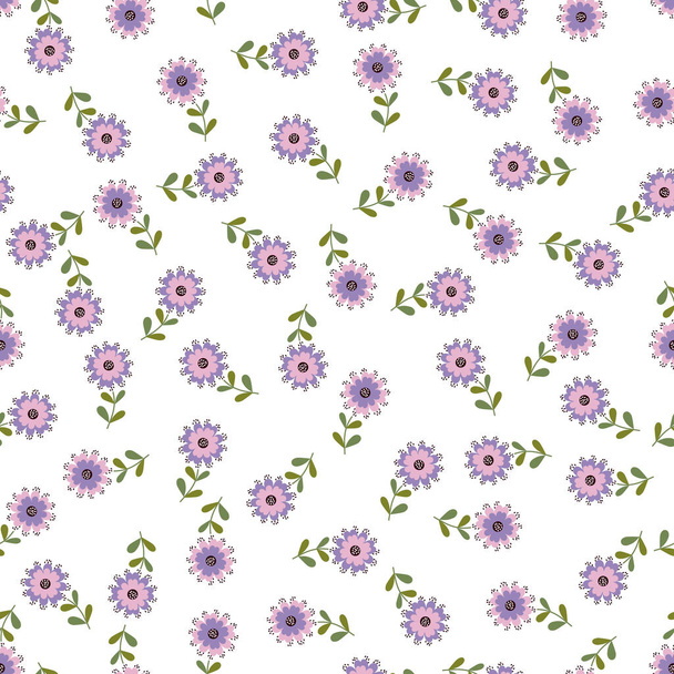 Simple cute pattern in small flowers. Floral seamless background for textile or book covers, manufacturing, wallpapers, print, gift wrap and scrapbooking - Vettoriali, immagini