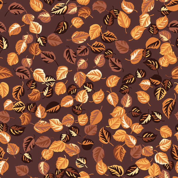  Eco print from autumn leaves. Seamless floral pattern. Nature simple background for fabric, cloth design, covers, manufacturing, wallpapers, print, gift wrap and scrapbooking. - Vektor, obrázek