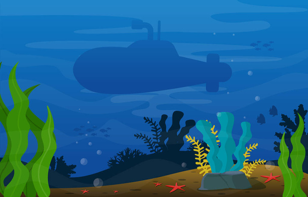 Подводное плавание Исследуйте коралловые подводные океанские иллюстрации природы
 - Вектор,изображение