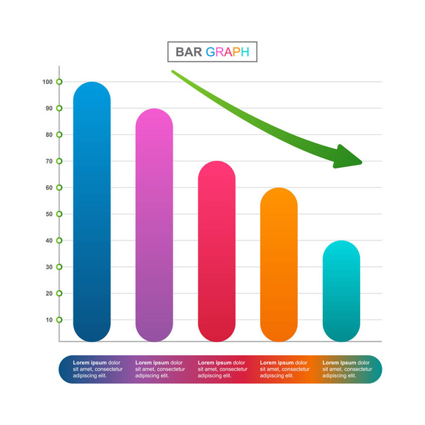 Csökkentése grafikon görbe Gazdasági nyomás Pénzügyi probléma Statisztikai infografika - Vektor, kép