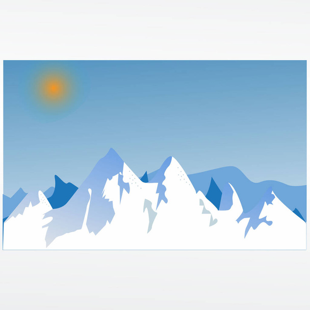 ソーシャルメディアの背景のための山の風景のベクトル図。はがきだ。壁紙. - ベクター画像