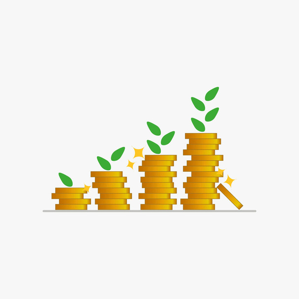 coins stack icon , financial growth , vector , illustration. - Vector, Image