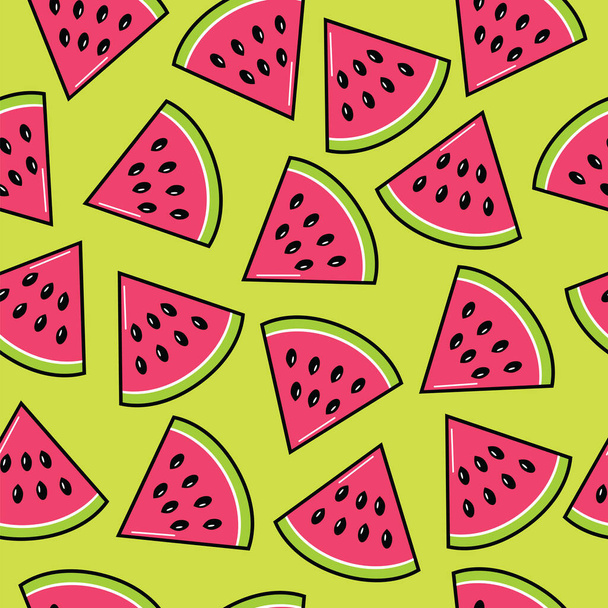 trendy pattern with watermelon slices - Vector, Image