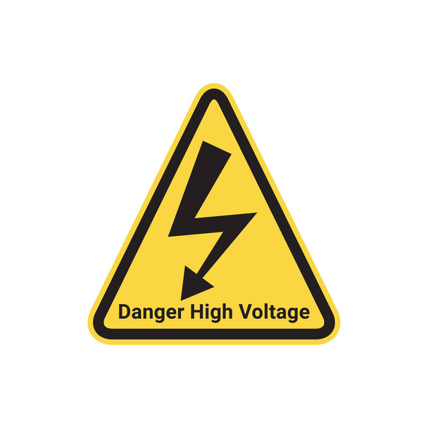 Symbole d'avertissement de danger de signe de haute tension sur l'illustration de vecteur de fond blanc
 - Vecteur, image