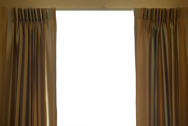 Goldener Vorhang auf weißem Hintergrund - Foto, Bild
