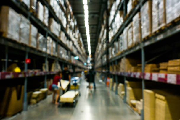 Blur of storage shelf in warehouse - Photo, Image