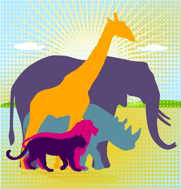 African animal kingdom - Vector, Image