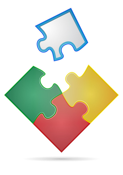 színes puzzle - Vektor, kép