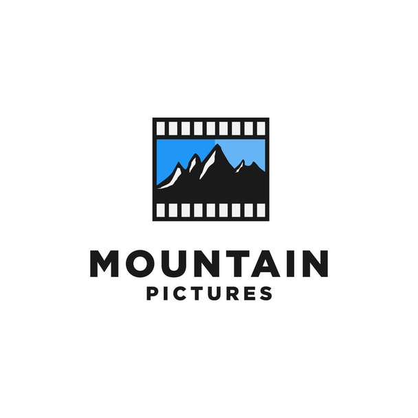 Mountain Films Logo Design Inspiração, ilustração vetorial
 - Vetor, Imagem