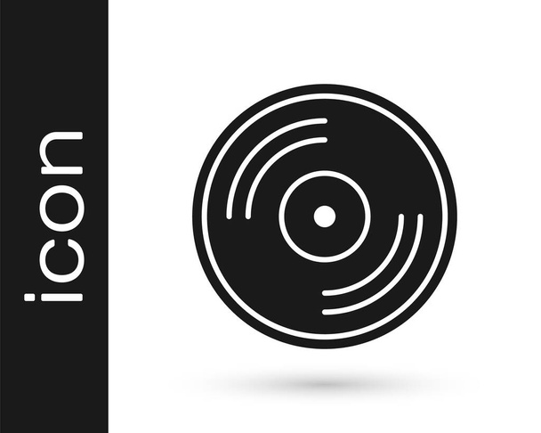 Graues Vinyl-Disk-Symbol isoliert auf weißem Hintergrund. Vektorillustration - Vektor, Bild