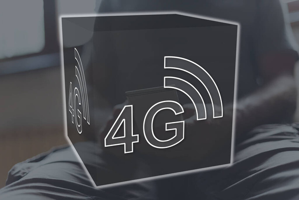 4g network concept illustrated by a picture on background - Photo, Image