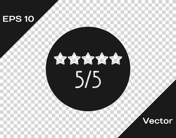 Black Consumer or customer product rating icon isolated on transparent background.  Vector Illustration - Vetor, Imagem