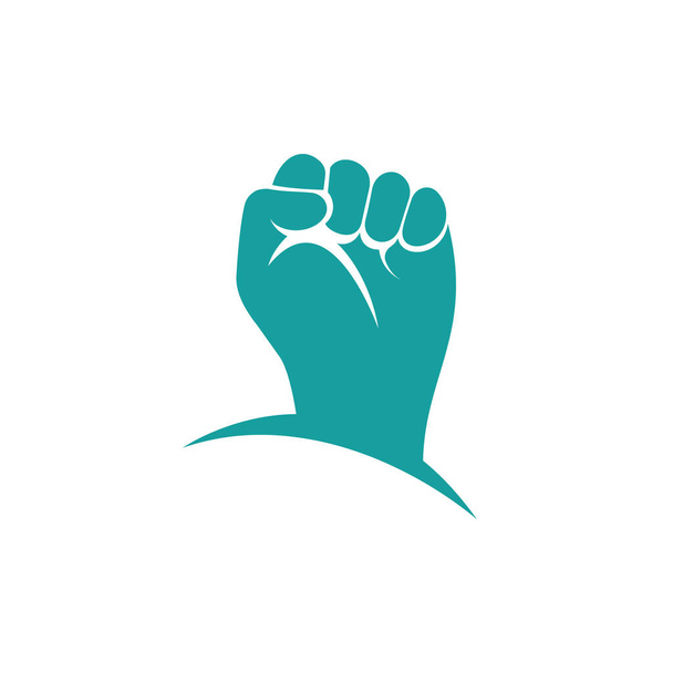 Logo mocy pięści. Protest silny pięść podniesione logo walki - Wektor, obraz